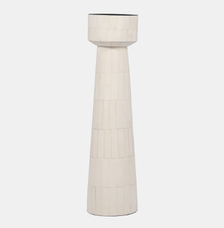 Resin Pillar Candleholder, Ivory - 13 Hub Lane   |  