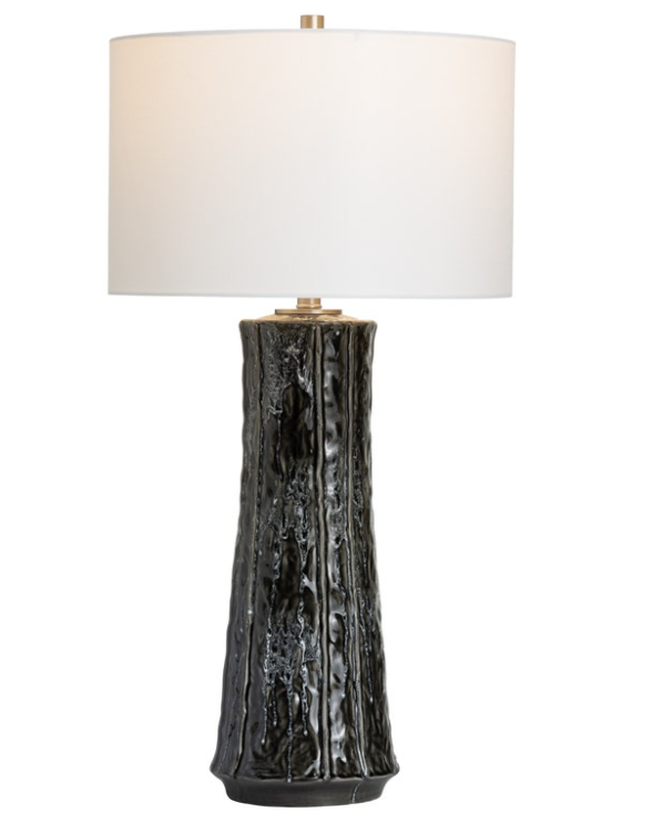 McIntyre Carved Glazy Table Lamp, Black - 13 Hub Lane   |  