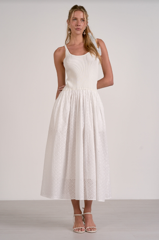midi white eyelet dress Dress, L it delivers a soft Color:Baked Clay ruching Prom is calling… and