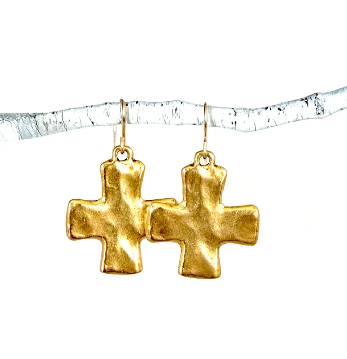 CV Designs Cross Drop Earrings