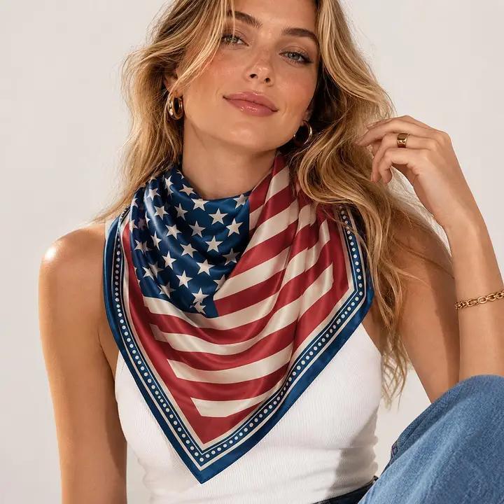American Flag Print Bandana Scarf