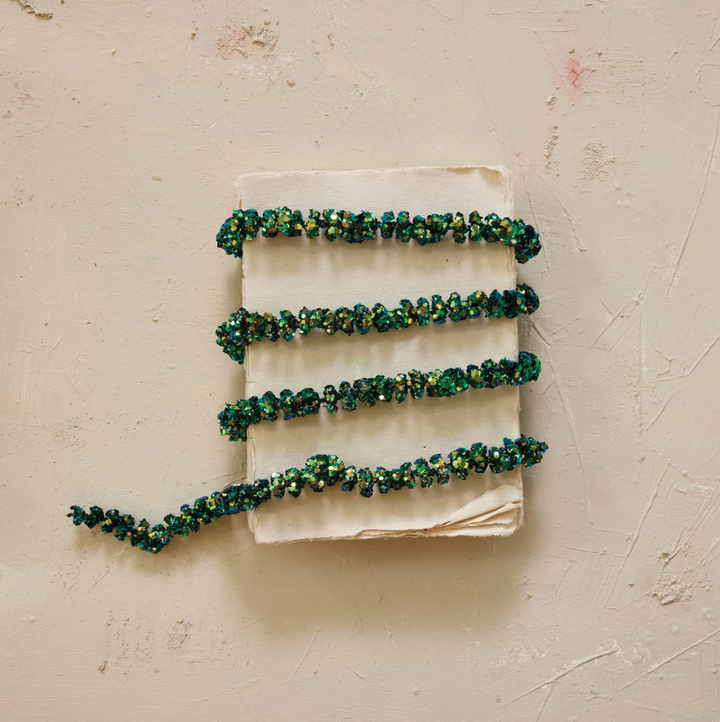 Glitter Ball Garland, Iridescent Green - 13 Hub Lane   |  Christmas Garlands