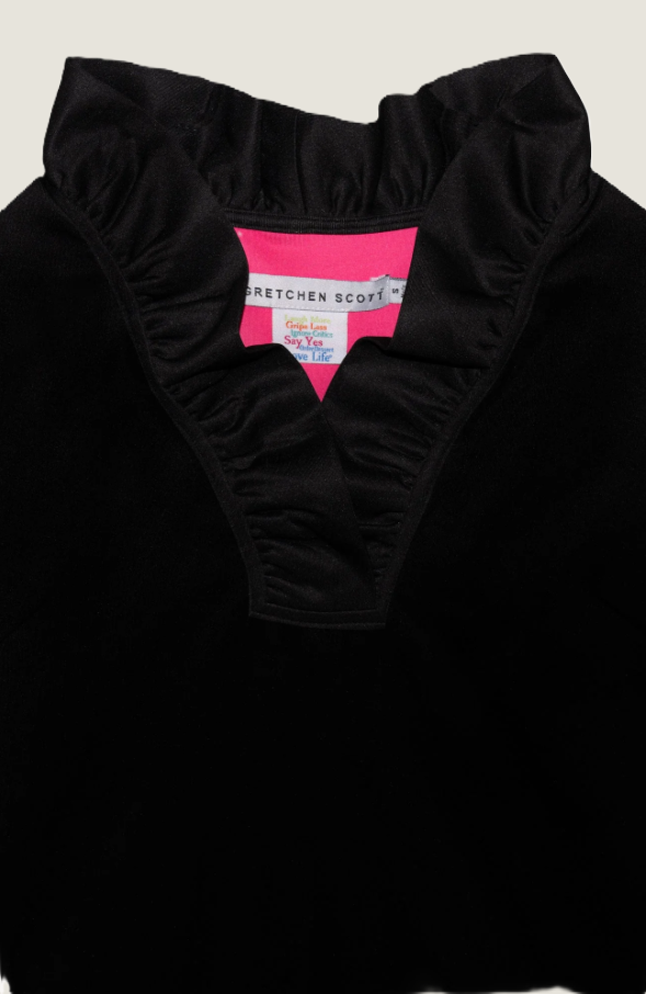 Jersey Ruffneck Mini Dress - Solid
