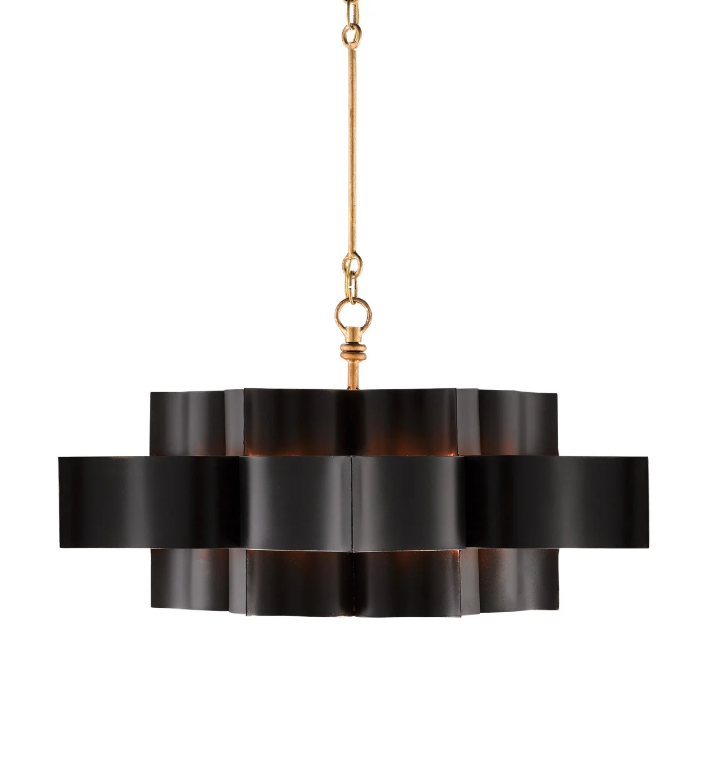 Grand Lotus Black Large Chandelier