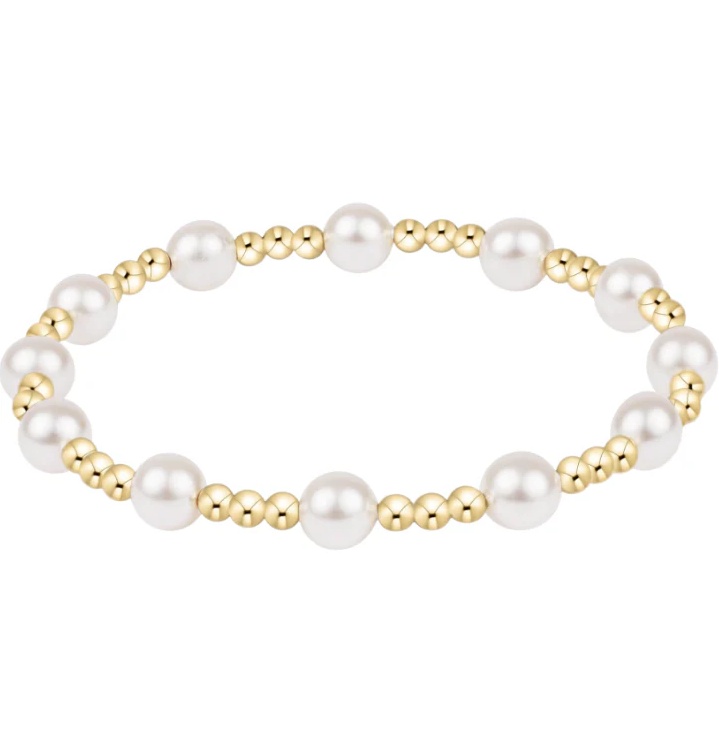 enewton classic sincerity pattern 6mm bead bracelet - pearl - 13 Hub Lane   |  Beaded Bracelets