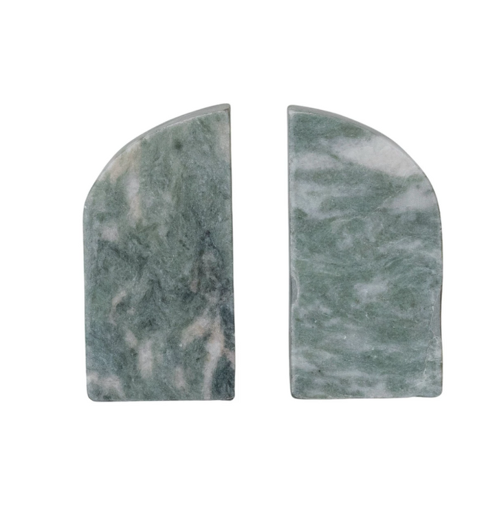 Marble Bookends, Green Melange