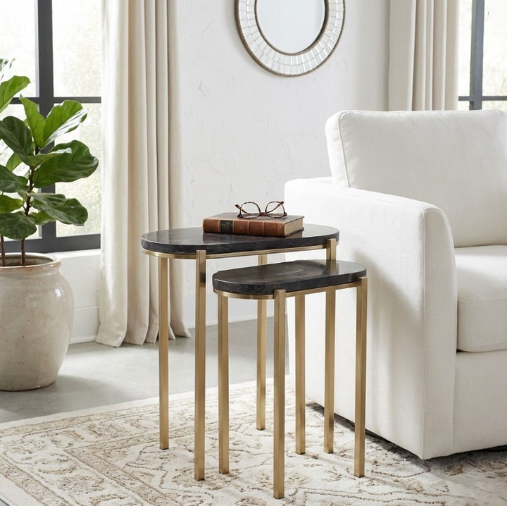 Dewey Black Quartz Nesting Tables