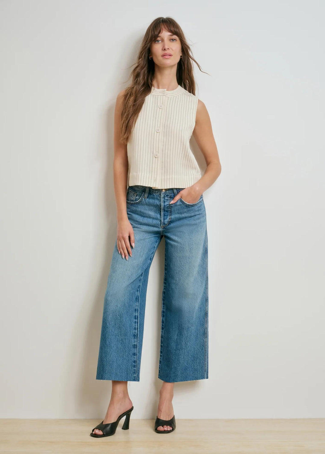 Favorite Daughter The Marsha Super High Rise Wide Leg Crop, Cortez