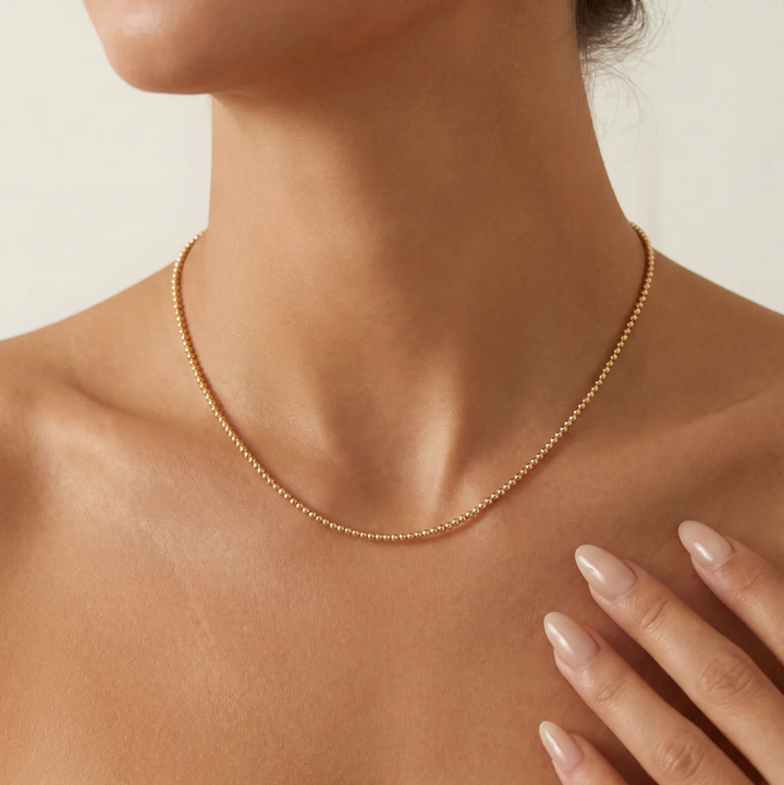 bara boheme classic 2mm gold filled beaded necklace - 13 Hub Lane   |  