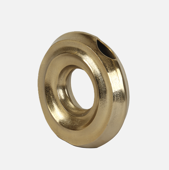 Aluminum Ring vase, Gold - 13 Hub Lane   |  