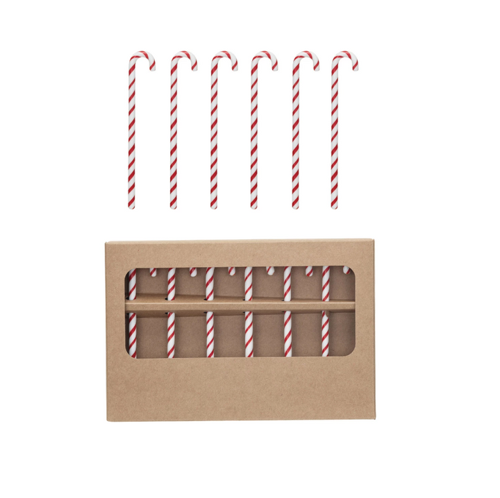 Glass Candy Cane Stir Sticks - 13 Hub Lane   |  Stirrers