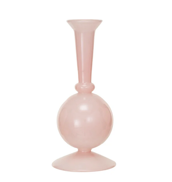 Blown Glass Vase, Opaque Pink