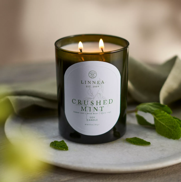 Linnea Crushed Mint Two-Wick Candle - Large