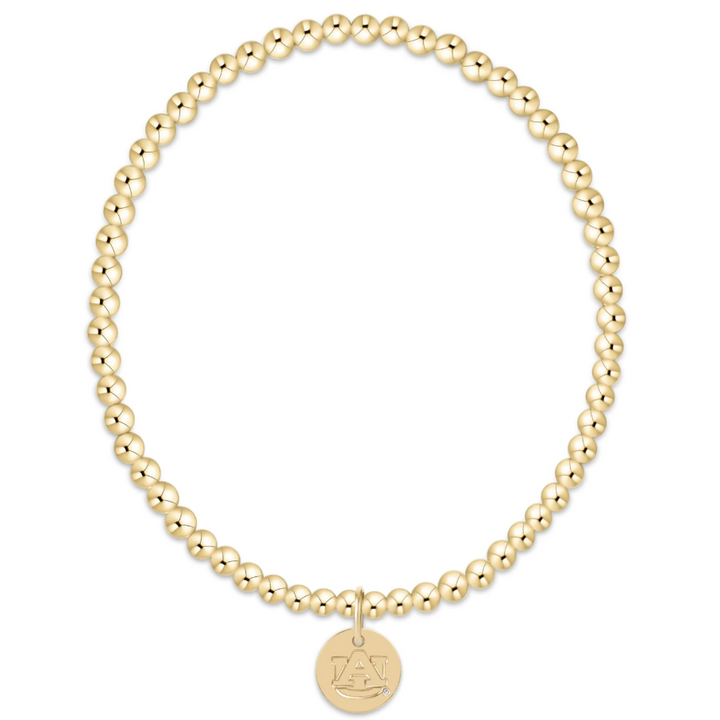enewton ecollegiate classic gold 3mm bracelet - auburn disc