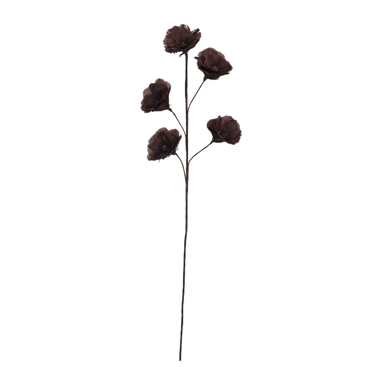 Feather Flower Stem, Burgundy