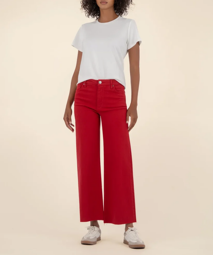 Kut From the Kloth Meg High Rise Wide Leg, Ruby Red
