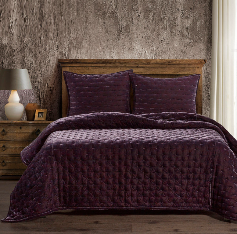 Stella Faux Silk Velvet, Dark Violet - 13 Hub Lane   |  