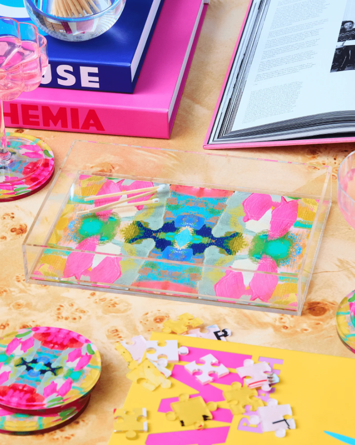 Pink Paradise Tray - 13 Hub Lane   |  Acrylic Trays