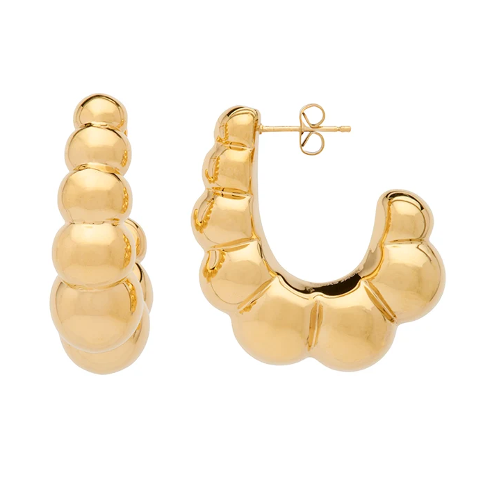 Gold Bubble Hoop Earrings
