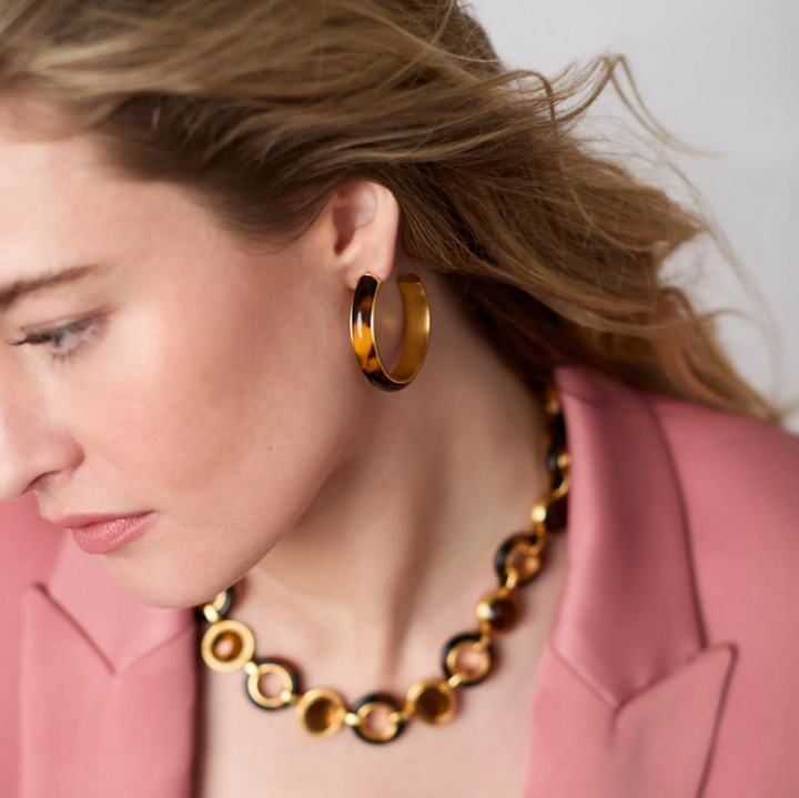 Julie Vos Carnaby Hoop, Tortoise Shell - 13 Hub Lane   |  Hoops