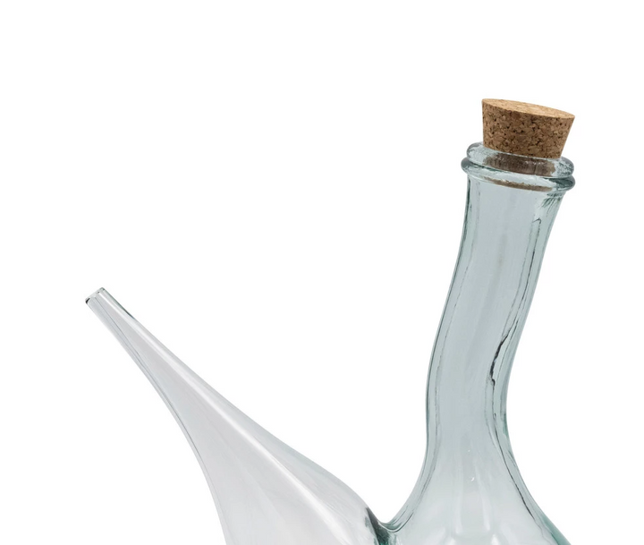 Recycled Glass Porron Wine Pitcher w/ Cork - 13 Hub Lane   |  