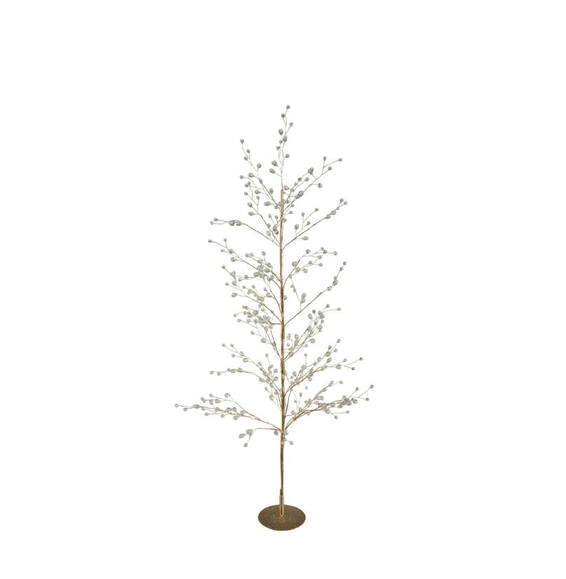 Metal Wire Tree w/ Jewels & Glitter, Gold