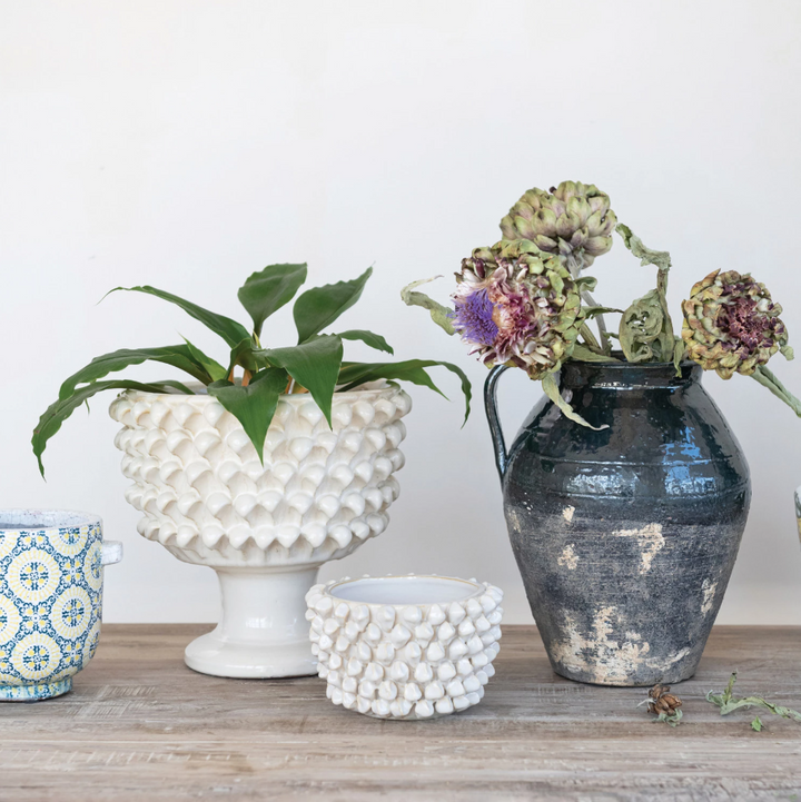 3D Formed Terra-Cotta Footed Planter - 13 Hub Lane   |  Stoneware Planters