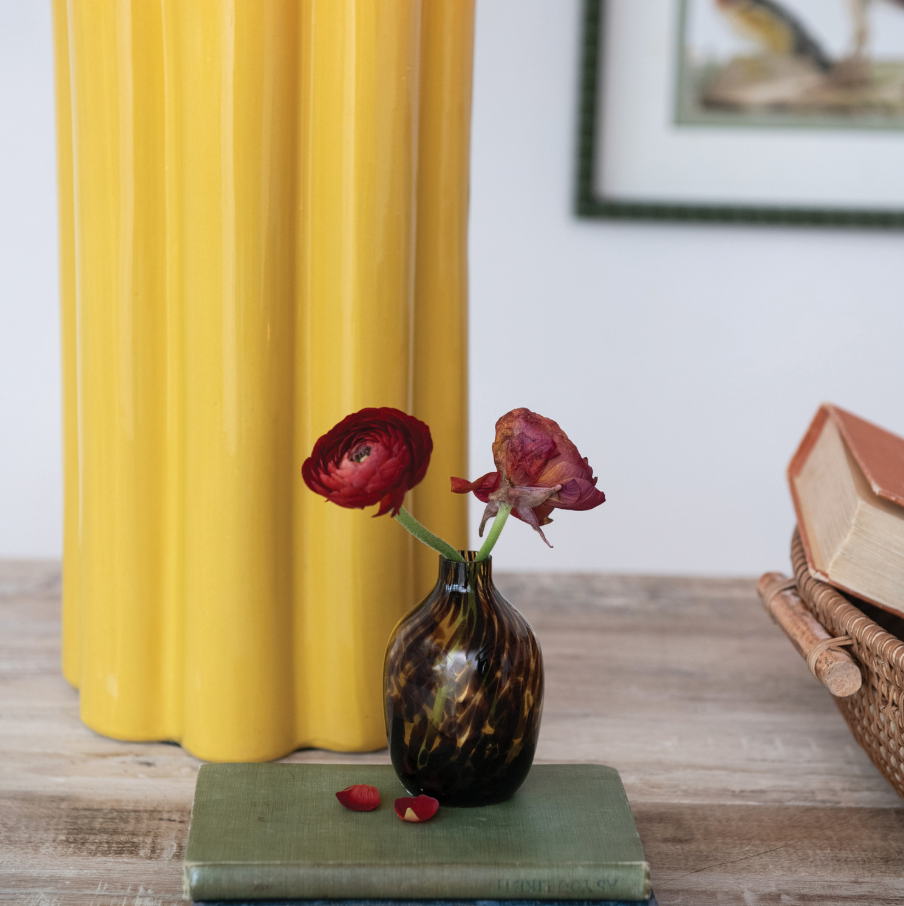 Glass Vase, Tortoise Shell