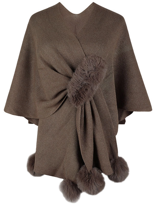 Faux Mink Knit Shawl