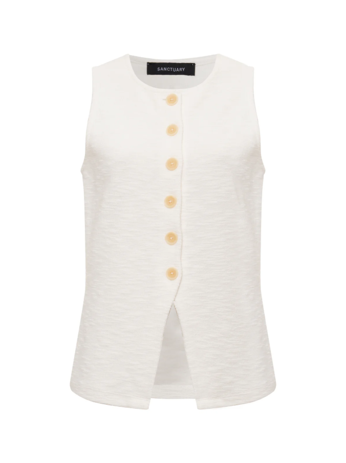 Nothing Extra Knit Vest, Chalk