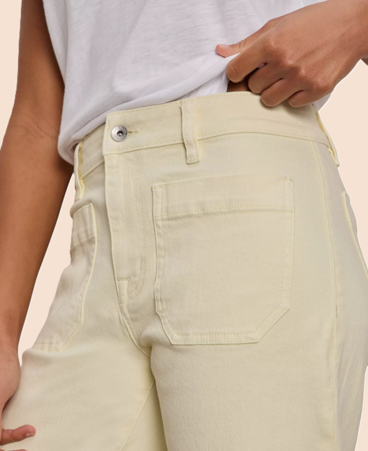 The Marine Jeans, Washed Lemon - 13 Hub Lane   |  Cropped Wide Leg Jeans