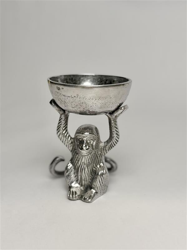 Monkey Bowl, Textured Silver