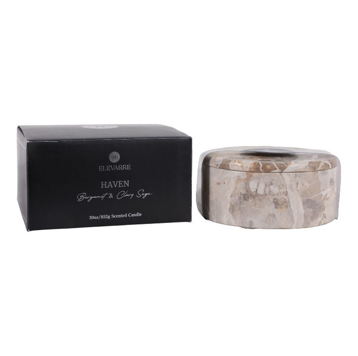 Haven Bergamot & Clary Sage Marble Candle