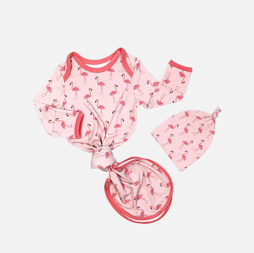 Fancy Flamingos Dinosaur Gown & Hat Set