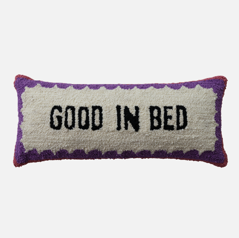 "Good In Bed" Tufted Pillow