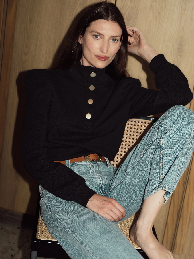 Nation LTD Jessie Sweatshirt, Jet Black