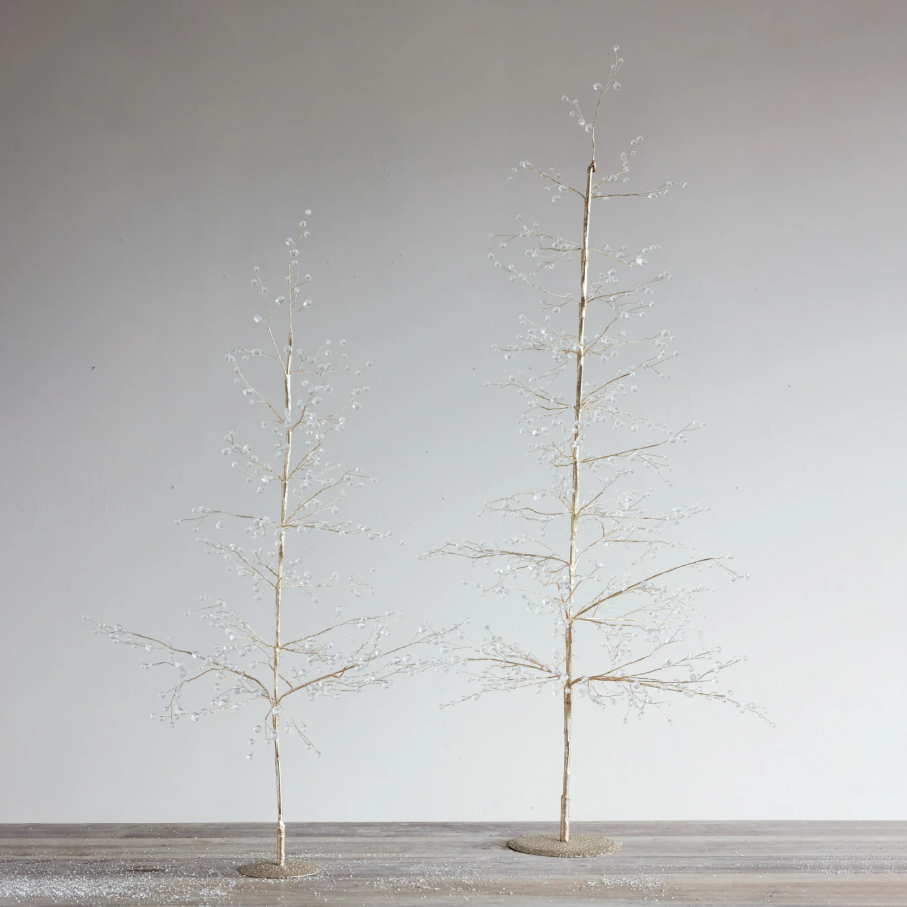 Metal Wire Tree w/ Jewels & Glitter, Gold