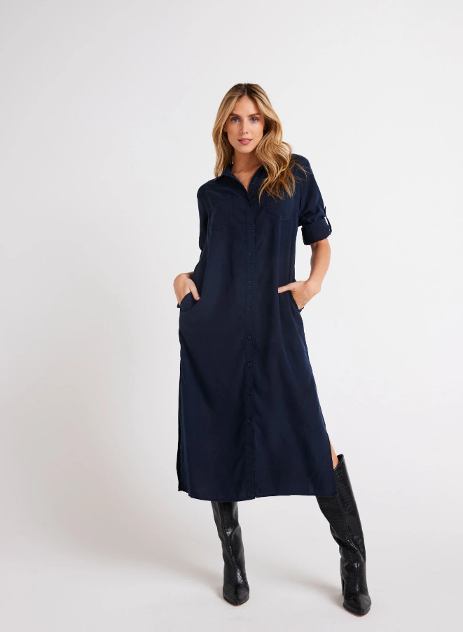 Bella Dahl Western Yoke Duster Dress, Endless Sea