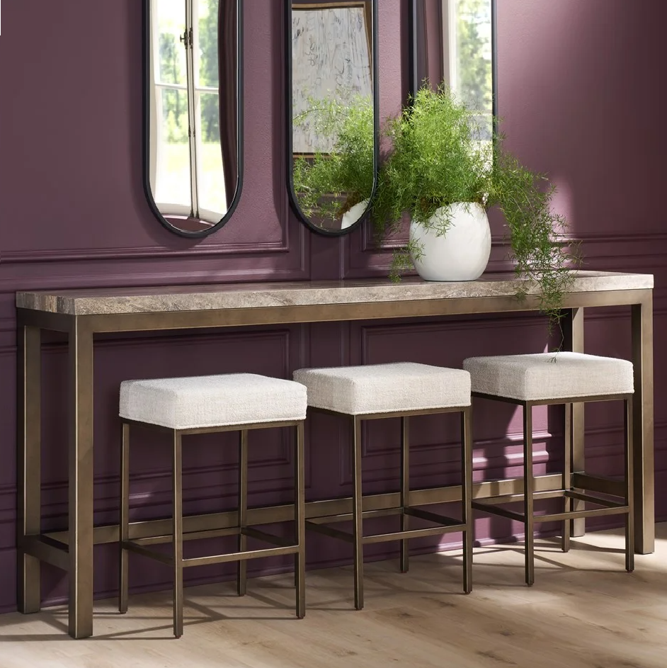 Brindle Console w/ 3 Stools
