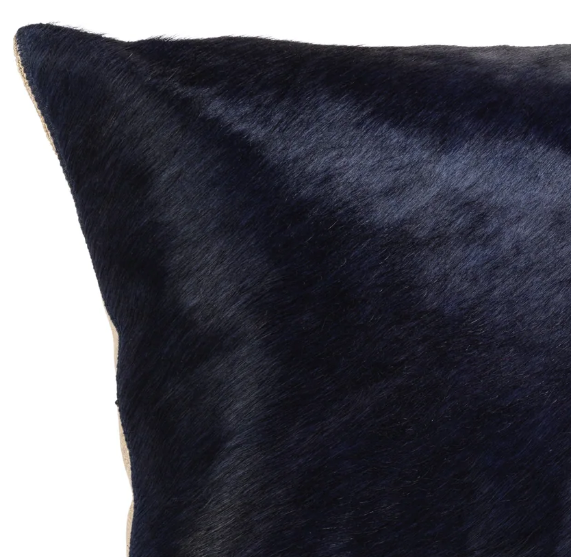 Corviglia Hair-On-Hide Leather Pillow - Thumbnail 3