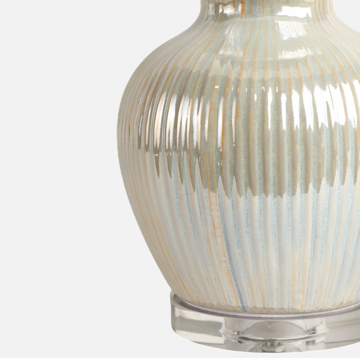 Alanis Ceramic Lamp, White Opal