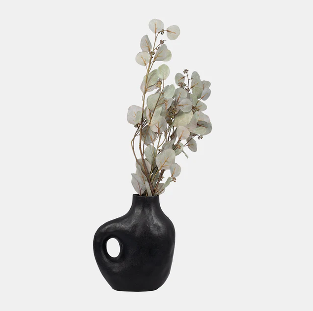 Metal Hammerd Cut-Out Vase