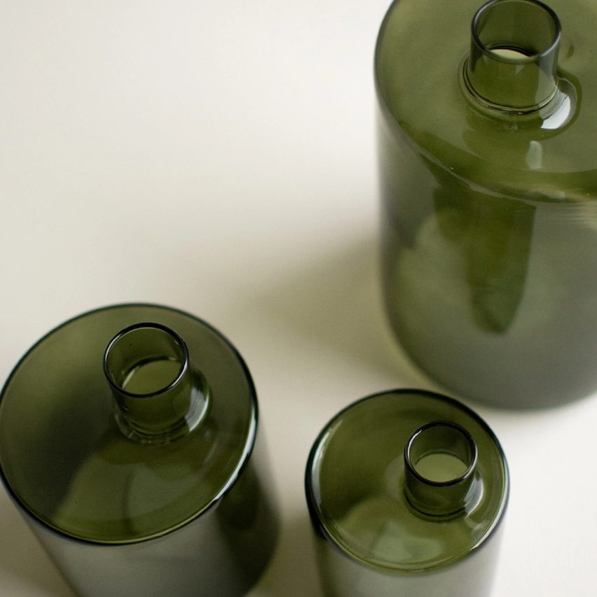 Pipe Vase, Green - 13 Hub Lane   |  Glass Vases