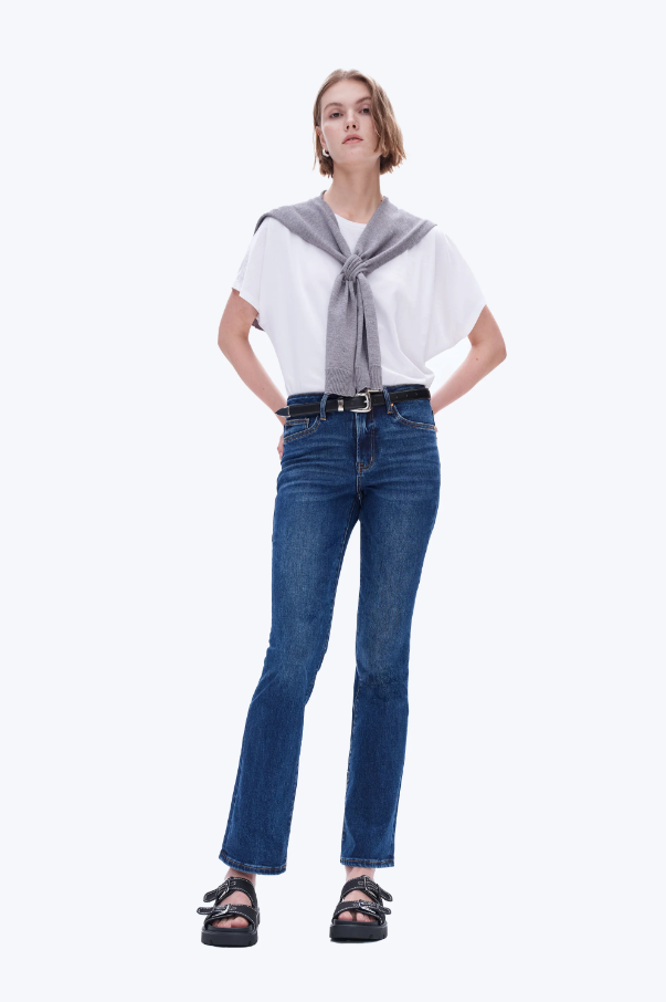 High Rise Bootcut Jeans, Deep Sea