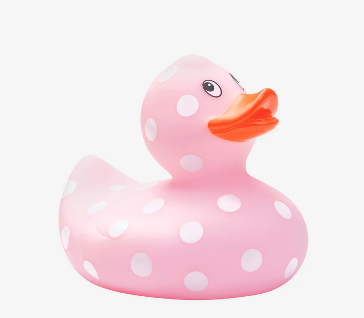 Pink Polka Dot Rubber Duckie