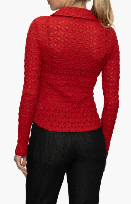 Dreamgirl Lace Button-Up, Red Energy - 13 Hub Lane   |  Button-Ups