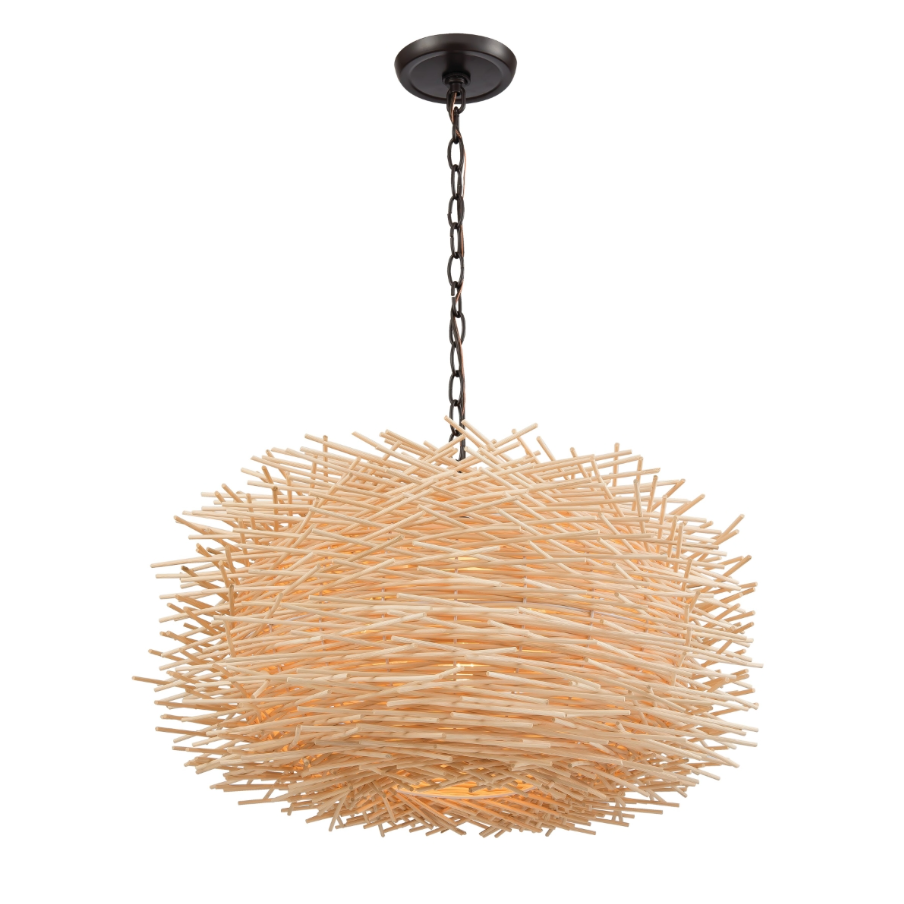 Bamboo Nest 3-Light Chandelier
