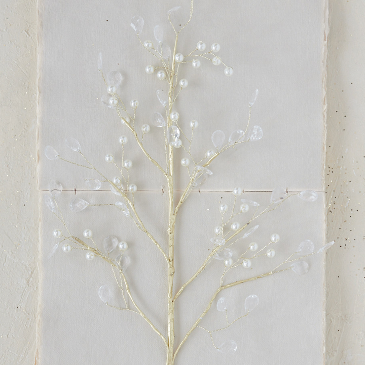 Pearl & Acrylic Jewel Stem, Gold