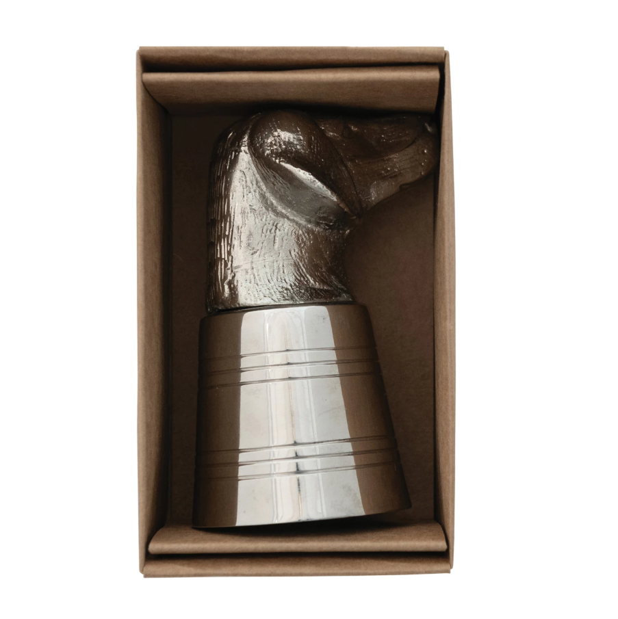 2 oz. Cast Aluminum & Stainless Steel Shot Glass in Kraft Box - 13 Hub Lane   |  Shot Glasses