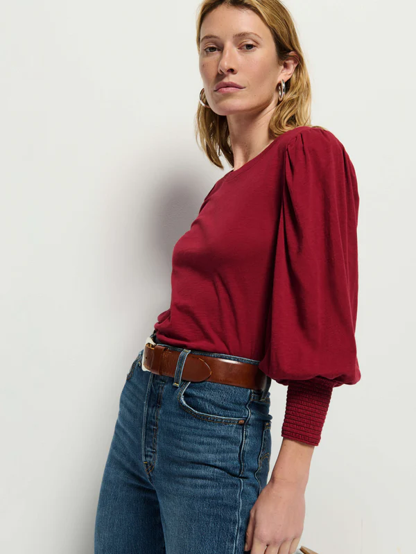 Nation LTD Loren Peasant Tee, Danish Red